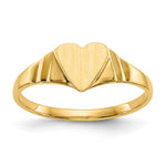 14k 5.5x Closed Back Size 3 Heart Signet Ring