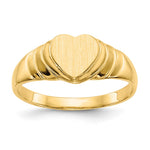 14k 6.75x Closed Back Size 4.75 Heart Signet Ring