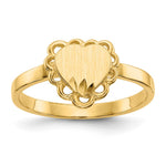 14k 7.0x Open Back Heart Signet Ring