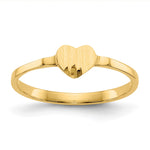 14k Diamond Cut Heart Signet Ring