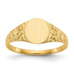 14k 7.0x Oval Closed Back Signet Ring