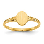 14k 4.5x Open Back Size 3 Oval Signet Ring