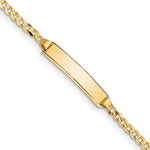 14k Polished Solid Chain/Solid Plate Curb Link 20x Plate ID Bracelet