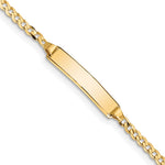14k Polished Solid Chain/Solid Plate Curb Link 20x Plate Baby/Child ID Bracelet
