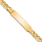 14k Polished Solid Chain/Solid Plate Curb Link 37x Plate ID Bracelet
