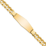 14k Curb Soft Diamond Shape ID Bracelet