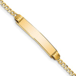 14k Polished Solid Chain/Solid Plate Curb Link 25x Plate ID Bracelet