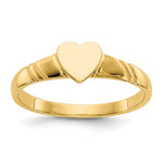 14k 5.0x Closed Back Size 3 Heart Signet Ring