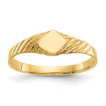 14k 5.0x Open Back Size 3 Fancy Square Signet Ring