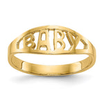 14k Polished BABY Oval Size 1.5 Ring