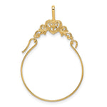 14k Polished Filigree Heart Charm Holder Pendant