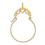 14k Polished 5-Heart Charm Holder Pendant