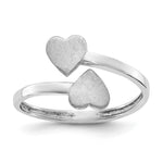 14k White Gold Double Heart Toe Ring