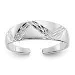 14k White Gold Diamond-cut Fancy Toe Ring
