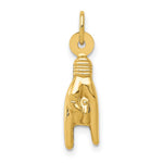 14K 3D Rock On Sign Charm