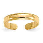 14K Adjustable Milgrain Band Toe Ring