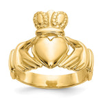 14k Mens Polished Claddagh Ring