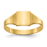 14k Polished 6.5x Closed Back Size 4 Square Signet Ring
