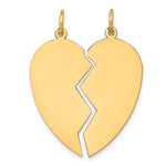 14K 2-piece Engravable Heart Charm Set