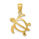 14k Medium Open Turtle Pendant