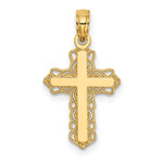 14k Budded Cross with Lacey Trim Charm
