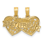 14K BEST FRIEND Breakable Double Hearts Pendant