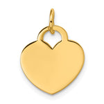 14K Polished Engravable Heart Disc Pendant