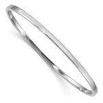 14k White Gold Polished Square Tube Slip-on Round Bangle Bracelet