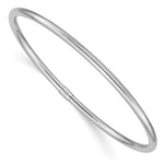 14k White Gold Polished Round Tube Slip-on Bangle