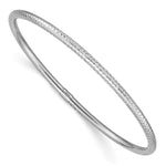 14k White Gold Diamond-cut Slip-on Bangle