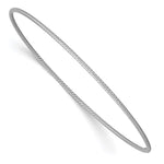 14k White Gold Polished Textured Twist Slip-on Round Bangle Bracelet