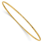 14k Polished Diamond-Cut Slip-on Round Bangle Bracelet