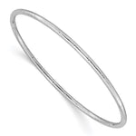 14k White Gold Grooved Slip-on Bangle