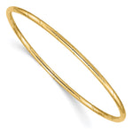 14k Polished Grooved Slip-on Round Bangle Bracelet