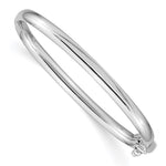 14k White Gold Polished Hinged Safety Clasp Bangle