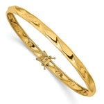 14k Polished Twisted Flexible Round Bangle Bracelet