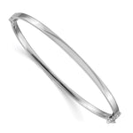 14k White Gold Polished Hinged Bangle Bracelet