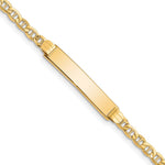 14k Polished Semi-Solid Chain/Solid Plate Anchor Link 25.5x Plate ID Bracelet