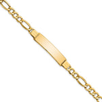 14k Polished Semi-Solid Figaro ID Bracelet