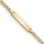 14k Polished Semi-Solid Chain/Solid Plate Anchor Link 20.5x Plate ID Bracelet