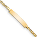14k Polished Semi-Solid Chain/Solid Plate Anchor Link 23x Plate ID Bracelet