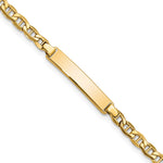 14k Polished Semi-Solid Chain/Solid Plate Anchor Link 23.3x Plate Baby/Child ID Bracelet