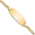 14k Polished Semi-Solid Chain/Solid Plate Curb Link Oval 18.5x Plate Baby/Child ID Bracelet
