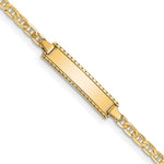 14k Polished Solid Chain/Solid Plate Anchor Link 18.5x Plate ID Bracelet