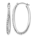 14k White Gold Diamond Fascination Diamond Dust/Accent 2x Oval Hoop Earrings