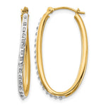 14k Diamond Fascination Diamond Dust/Accent 2x Oval Twist Hoop Earrings