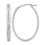 14k White Gold Diamond Fascination Diamond Dust/Accent 4x Oval Hoop Earrings