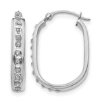 14k White Gold Diamond Fascination Diamond Dust/Accent 3x Oval Hoop Earrings
