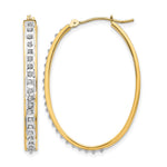 14k Diamond Fascination Diamond Dust/Accent 4x Oval Hoop Earrings