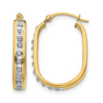 14k Diamond Fascination Diamond Dust/Accent 3x Oval Hoop Earrings